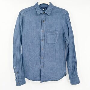 Alex Mill Mens Chambray Gauzy Cotton‎ Button Down Shirt Long Sleeve Size S Blue